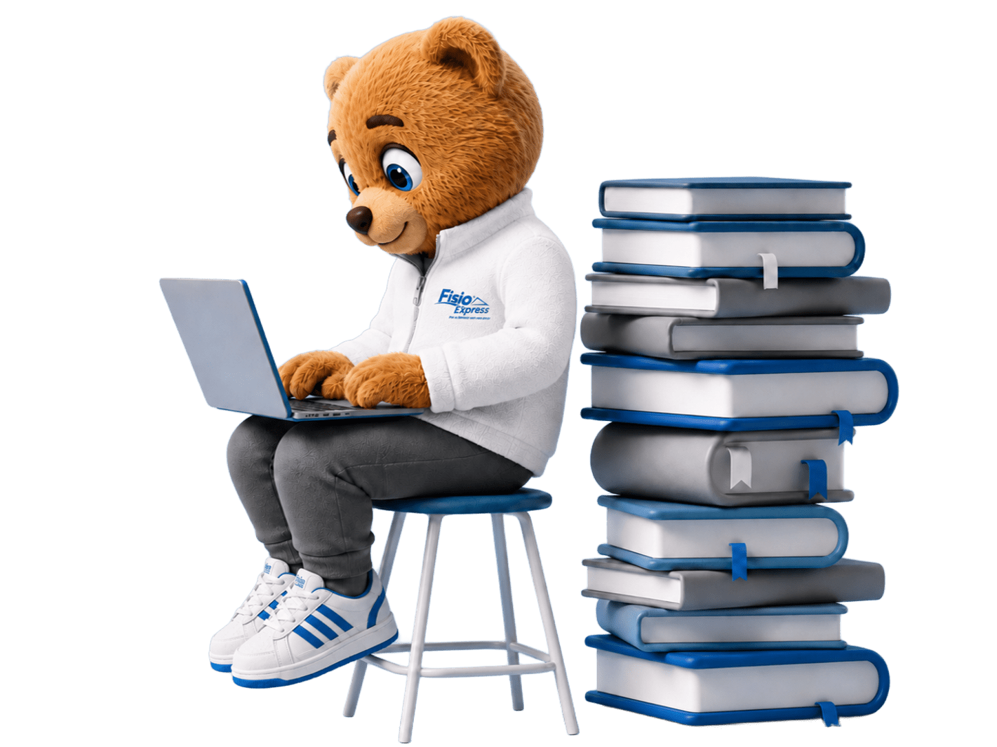 Osito FisioExpress aprendiendo en la Academia